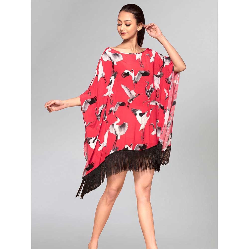 First Resort by Ramola Bachchan Red Kaftan