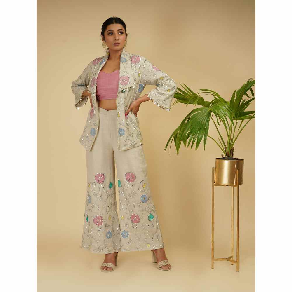 Farha Syed Off White Speckled Co-ord (Set of 3)