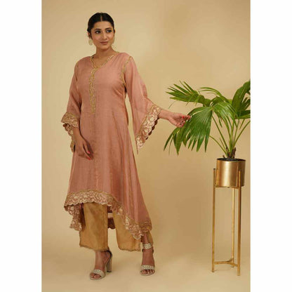 Farha Syed Dirty Rose Kurta (Set of 3)