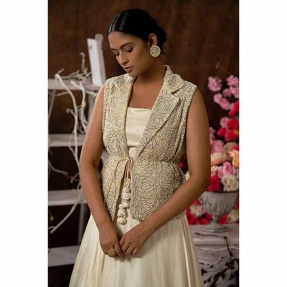 Farha Syed Ivory Jacket (Set of 4)