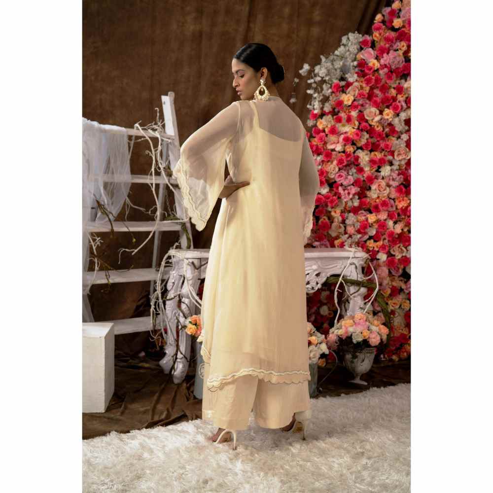 Farha Syed Ivory Champagne Palazzo (Set of 4)