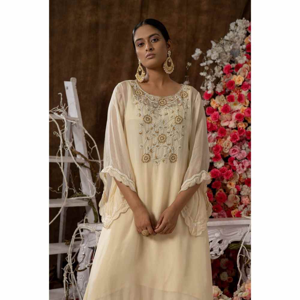 Farha Syed Ivory Champagne Palazzo (Set of 4)