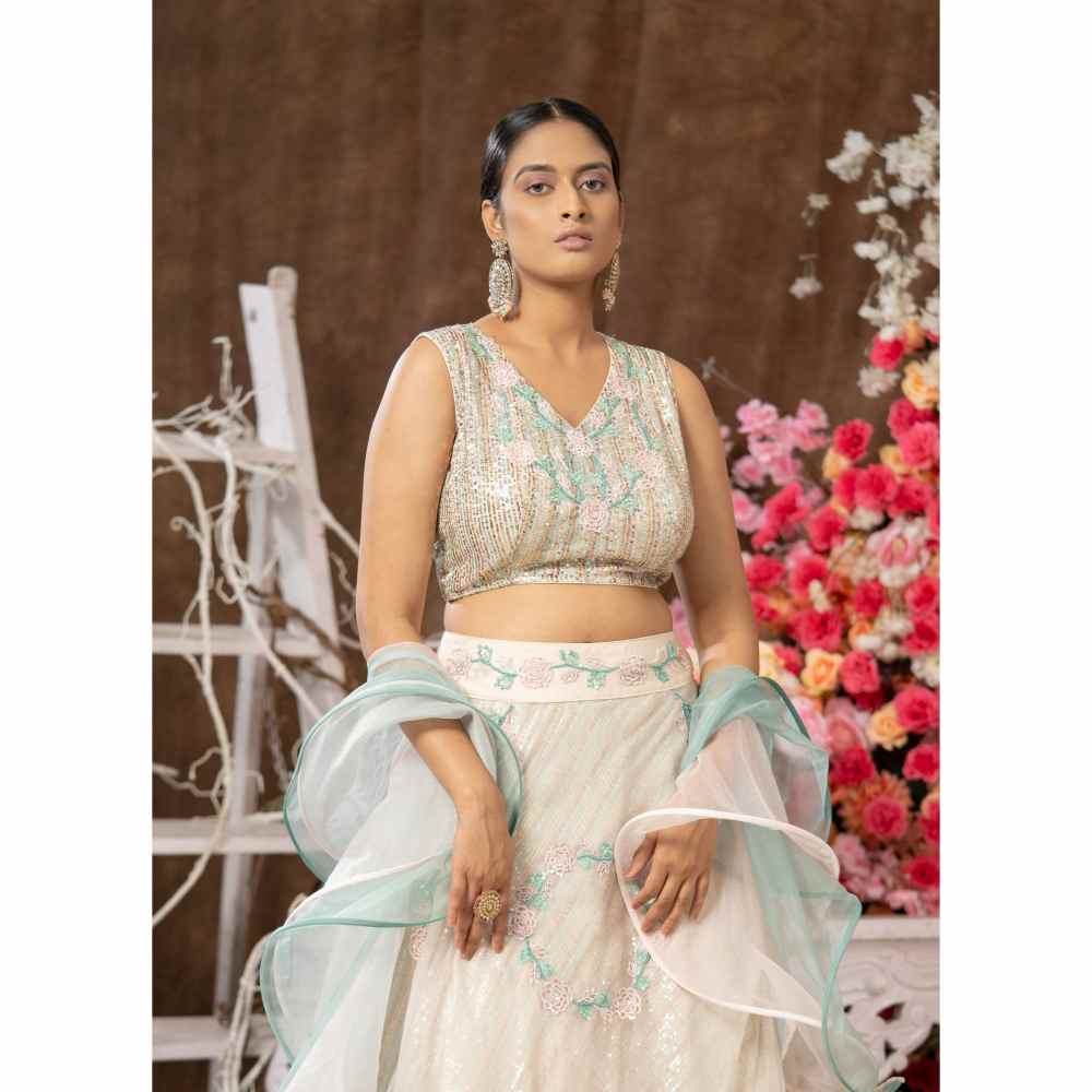 FS Closet by Farha Syed Multi-Colour Indowestern Dress (Set of 4)