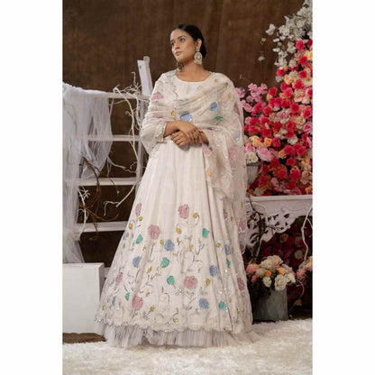 Farha Syed Ivory Anarkali (Set of 3)