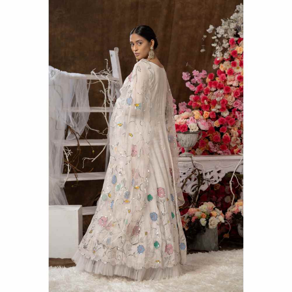 Farha Syed Ivory Anarkali (Set of 3)