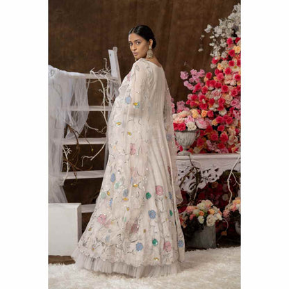 Farha Syed Ivory Anarkali (Set of 3)