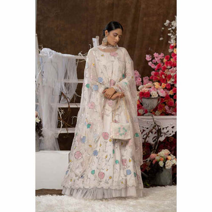 Farha Syed Ivory Anarkali (Set of 3)