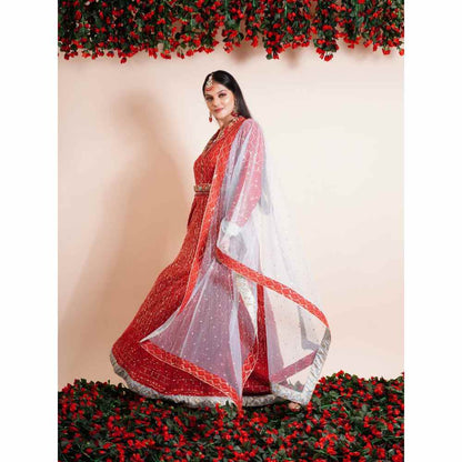 Farha Syed 3 Piece Anarkali With Dupatta And Belt (Set of 3)