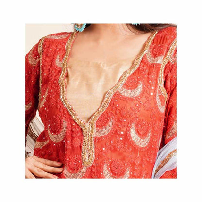 Farha Syed 4 Piece Kaftan Kurta With Bustier, Palazzo And Dupatta (Set of 4)