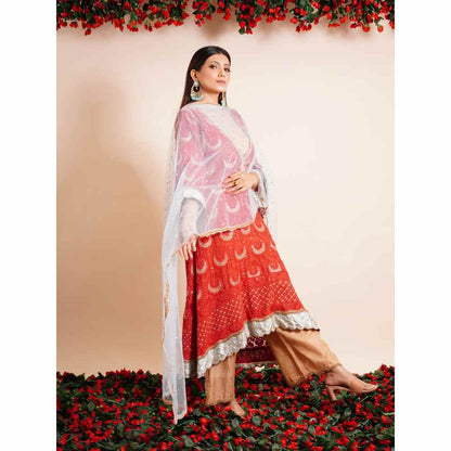 Farha Syed 4 Piece Kaftan Kurta With Bustier, Palazzo And Dupatta (Set of 4)