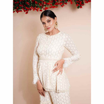 Farha Syed 4 Piece Sharara With Kurti, Cape And Belt (Set of 4)