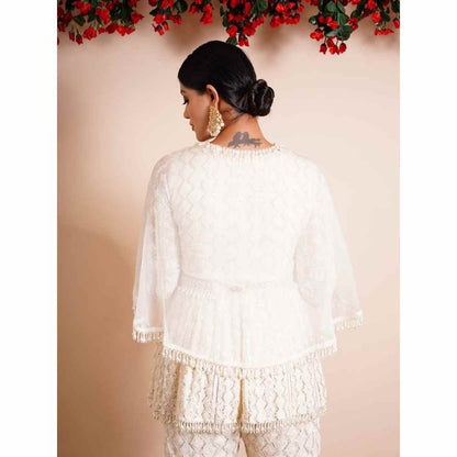 Farha Syed 4 Piece Sharara With Kurti, Cape And Belt (Set of 4)