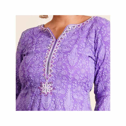 Farha Syed 3 Piece Purple Sharara With Kurta And Dupatta (Set of 3)