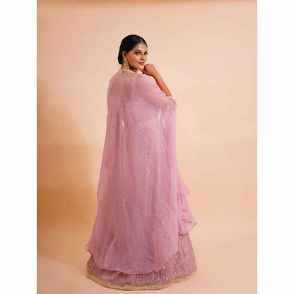 Farha Syed 3 Piece Anarkali Kurta With Belt And Cape (Set of 3)