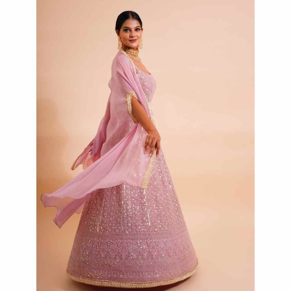 Farha Syed 3 Piece Anarkali Kurta With Belt And Cape (Set of 3)