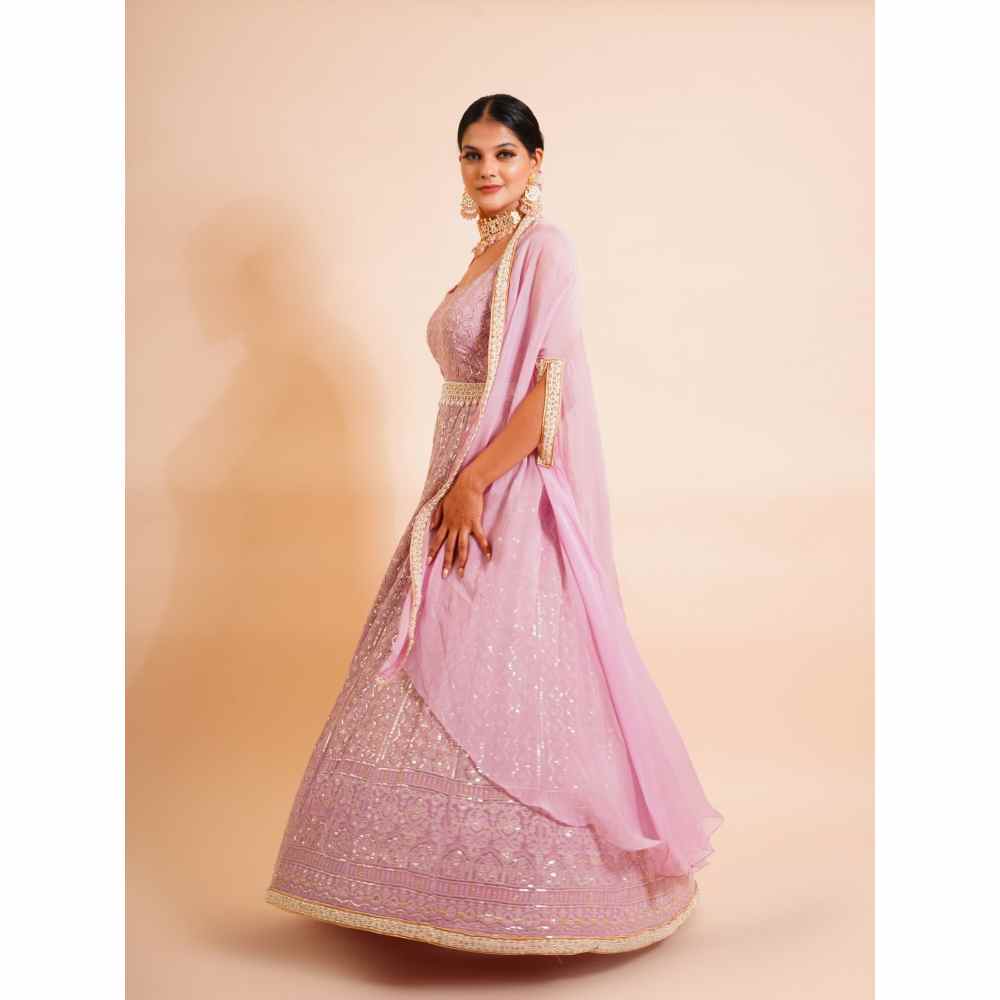 Farha Syed 3 Piece Anarkali Kurta With Belt And Cape (Set of 3)