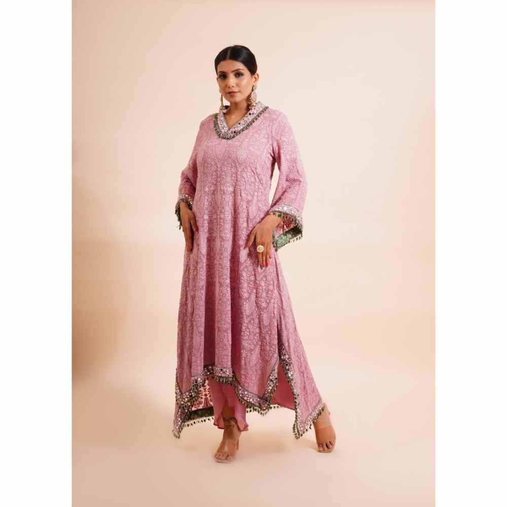 Farha Syed 2 Piece Mirror Work Kurta With Dhoti Pant (Set of 2)