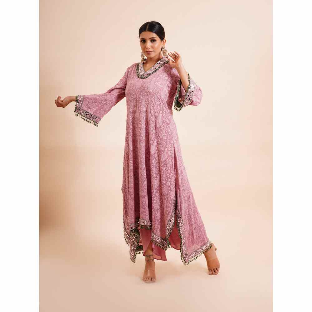 Farha Syed 2 Piece Mirror Work Kurta With Dhoti Pant (Set of 2)