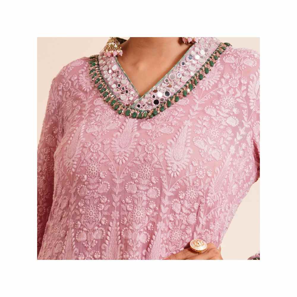 Farha Syed 2 Piece Mirror Work Kurta With Dhoti Pant (Set of 2)