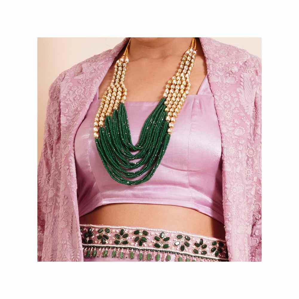 Farha Syed 4 Piece Shrug With Belt And Drape Skirt And Bustier (Set of 4)