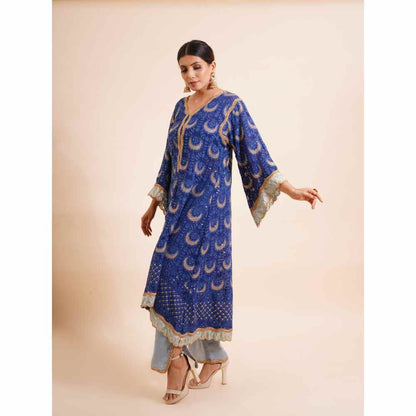 Farha Syed 4 Piece Kaftan Kurta With Inner, Palazzo And Dupatta (Set of 4)