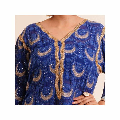 Farha Syed 4 Piece Kaftan Kurta With Inner, Palazzo And Dupatta (Set of 4)