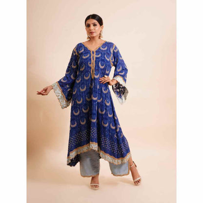 Farha Syed 4 Piece Kaftan Kurta With Inner, Palazzo And Dupatta (Set of 4)