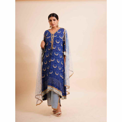 Farha Syed 4 Piece Kaftan Kurta With Inner, Palazzo And Dupatta (Set of 4)