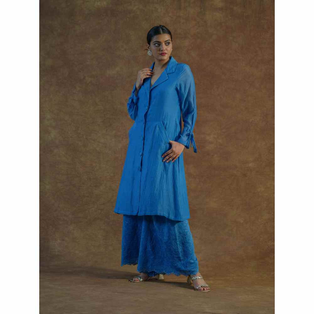 Farha Syed Blue Solid Co-Ord (Set of 2)