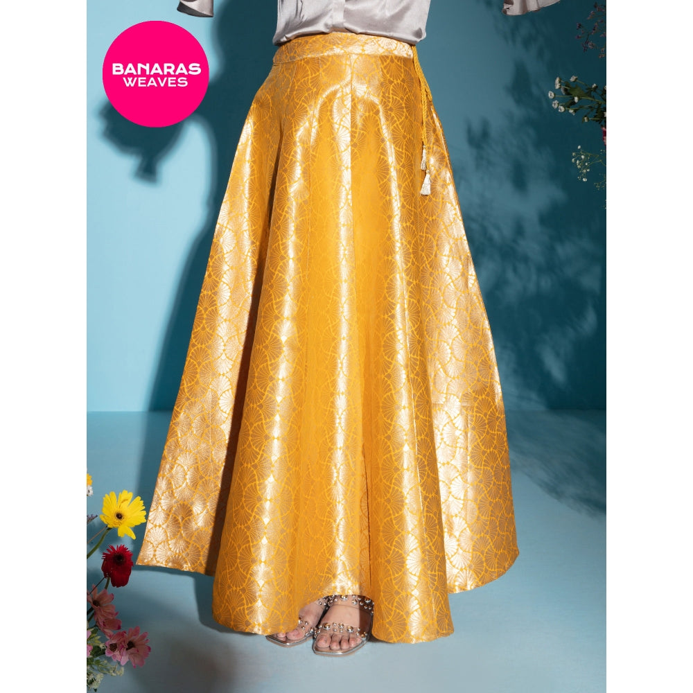 Gajra Gang Banaras Yellow Brocade Skirt