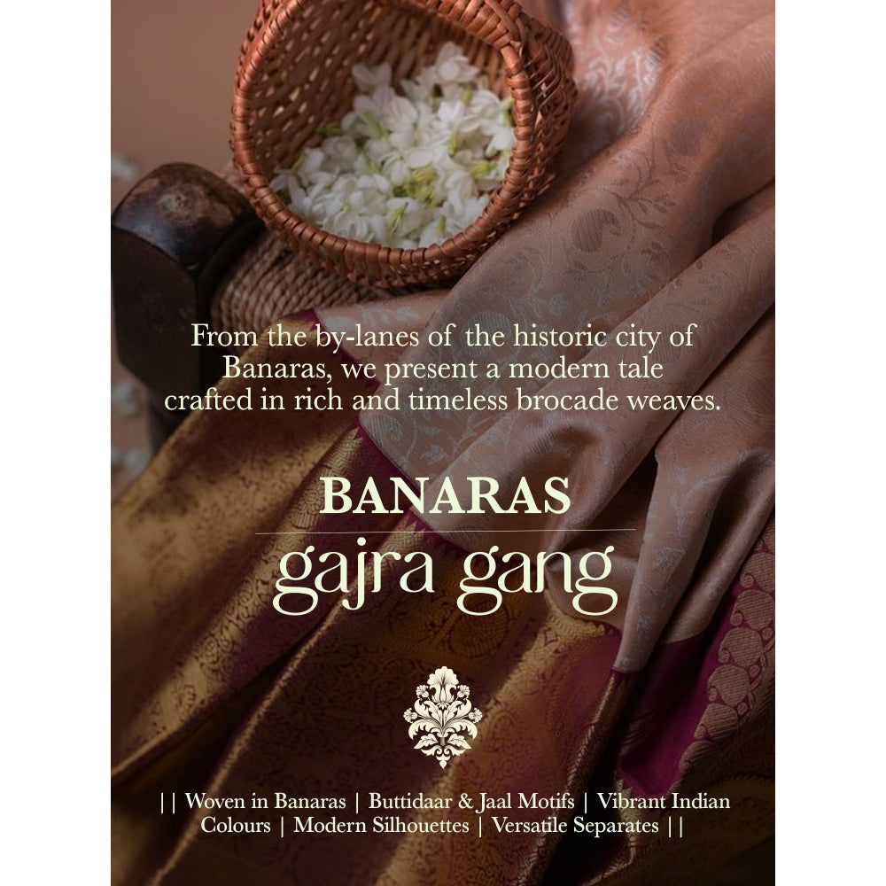 Gajra Gang Banaras Yellow Brocade Skirt