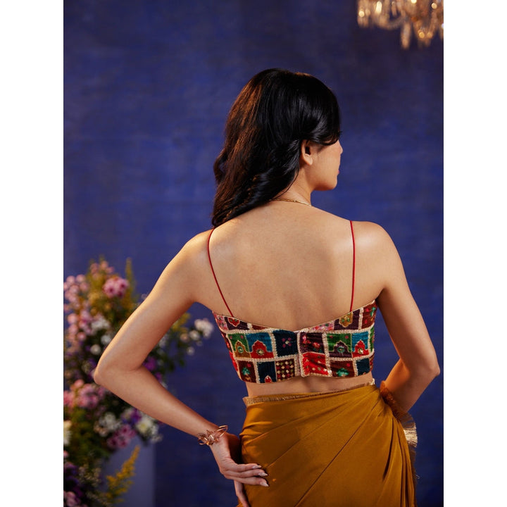 Gajra Gang Glitterati Multi-Color Printed & Sequin Work Choli