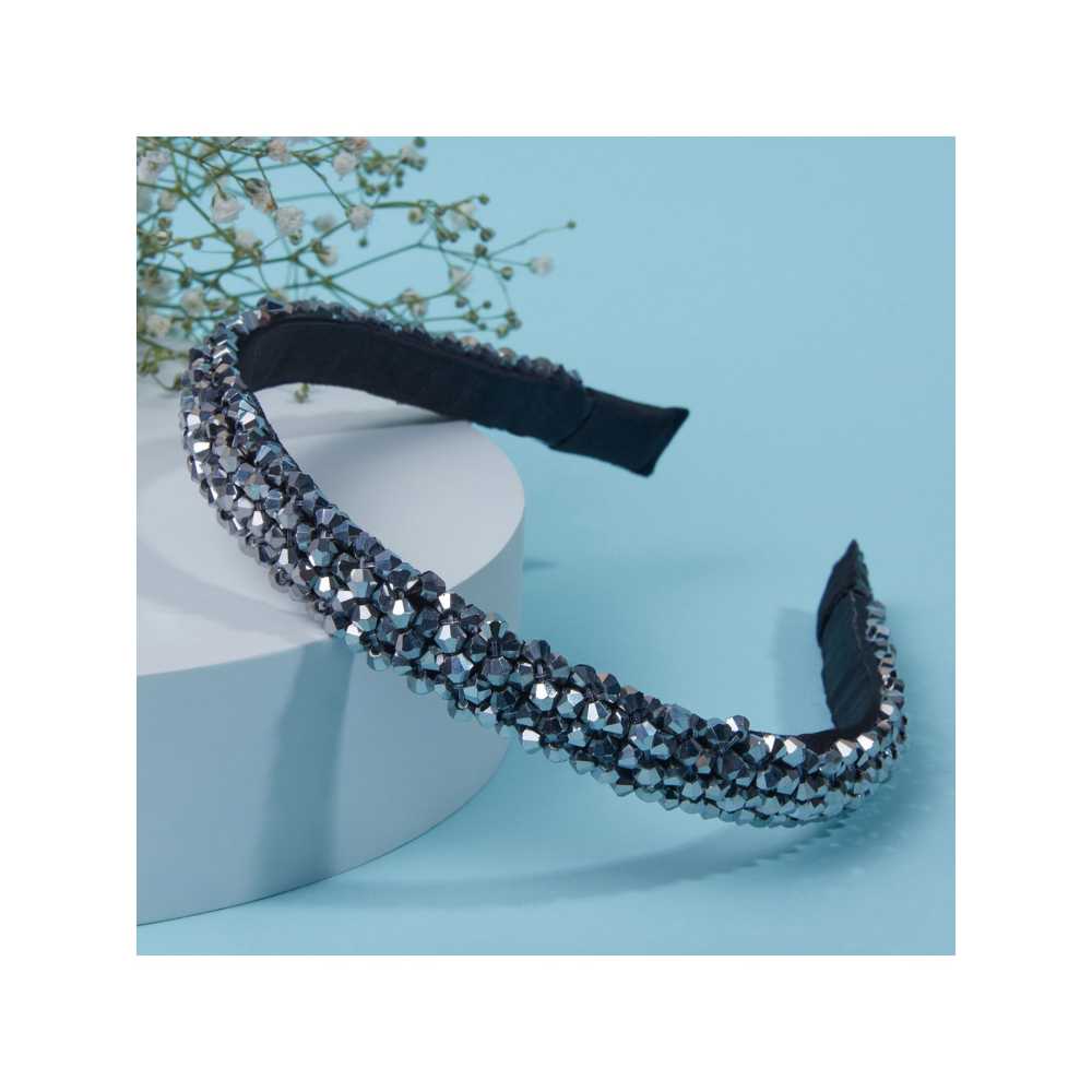 Gajra Gang Glitterati Silver Crystal Malleable Hairband