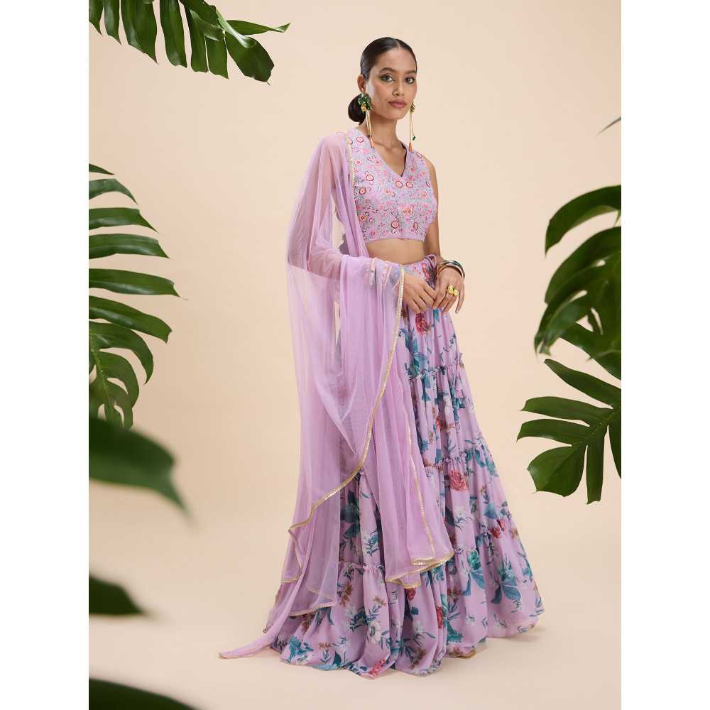 Gajra Gang Mahima Mahajan Lavender Embellished Top and Skirt