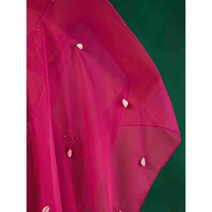 Gajra Gang Rishi Vibhuti Pink Printed Top, Sharara & Jacket Co-ord Set (Set of 3) GGRVSKD01