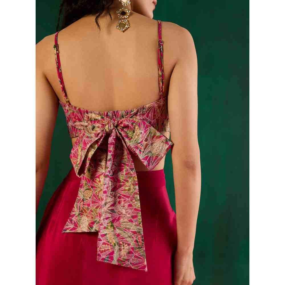 Gajra Gang Rishi Vibhuti Pink Lace embellished Blouse GGRVBL05