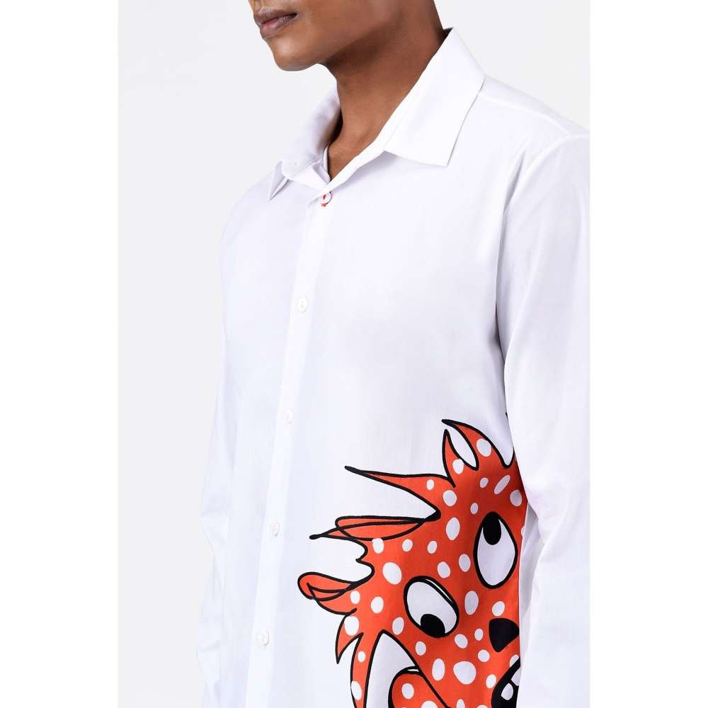 Genes Lecoanet Hemant Polka Face Printed Mens Shirt