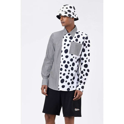 Genes Lecoanet Hemant Mens Shirt with Stripes & Polka Dot Print