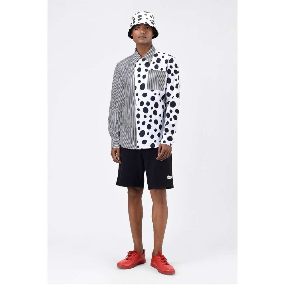 Genes Lecoanet Hemant Mens Shirt with Stripes & Polka Dot Print
