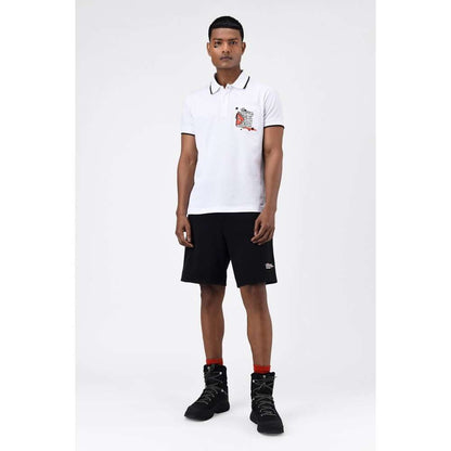 Genes Lecoanet Hemant White Printed Mens Polo T-Shirt