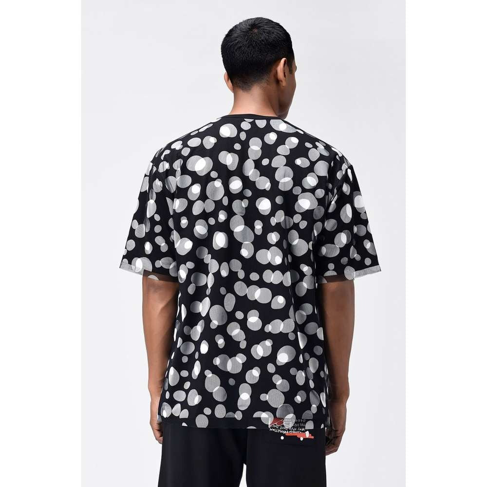 Genes Lecoanet Hemant Black Polka Dot Tulle Mens T-Shirt