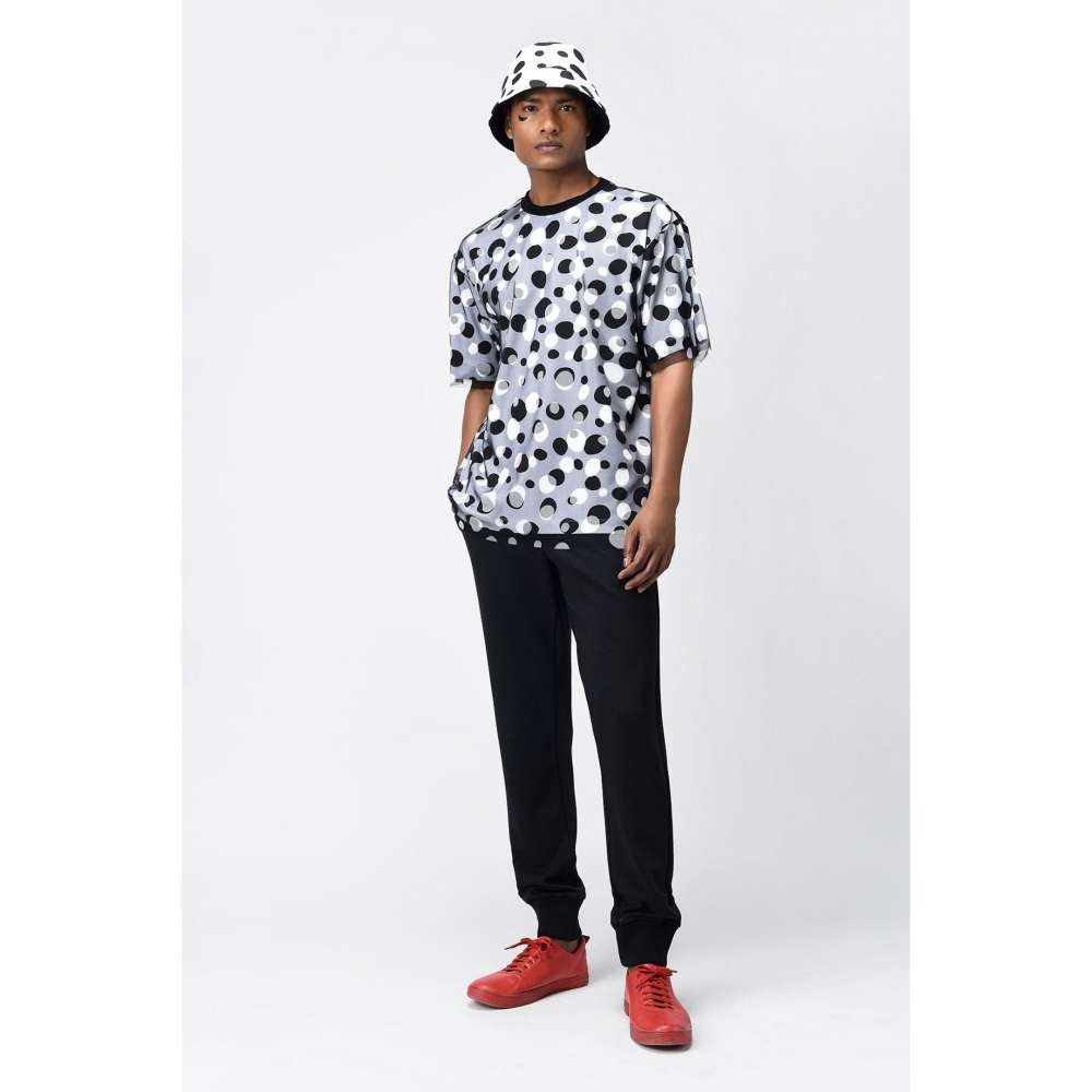 Genes Lecoanet Hemant Grey Polka Dot Tulle Mens T-Shirt