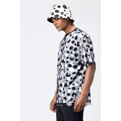 Genes Lecoanet Hemant Grey Polka Dot Tulle Mens T-Shirt
