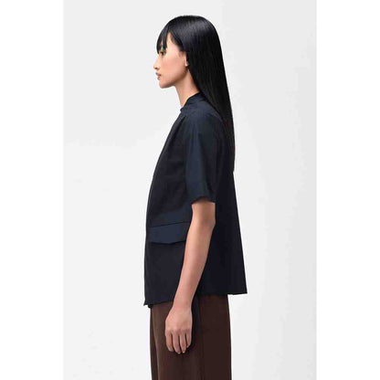 Genes Lecoanet Hemant Black High Neck Top with Darts