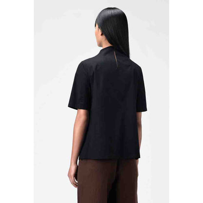 Genes Lecoanet Hemant Black High Neck Top with Darts