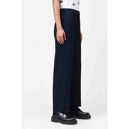 Genes Lecoanet Hemant Seersucker Straight Fitted Womens Trouser