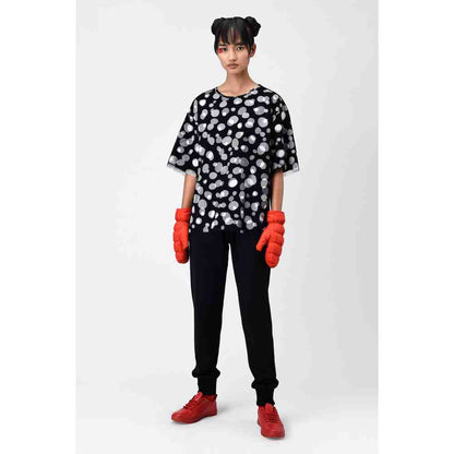 Genes Lecoanet Hemant Black Polka Dot Tulle T-Shirt
