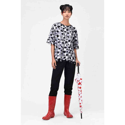 Genes Lecoanet Hemant White Polka Dot Tulle T-Shirt