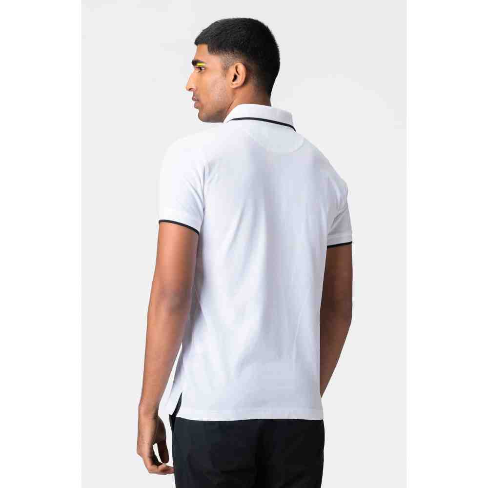 Genes Lecoanet Hemant Ivory Printed Polo T Shirt