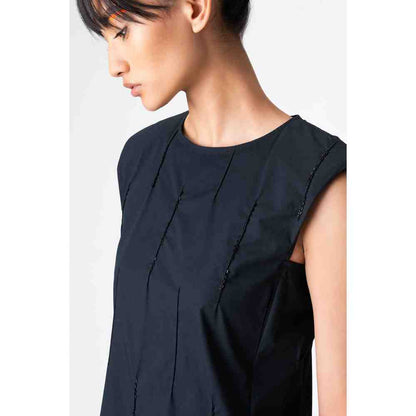 Genes Lecoanet Hemant Black Midnight Black Embroidered Dress